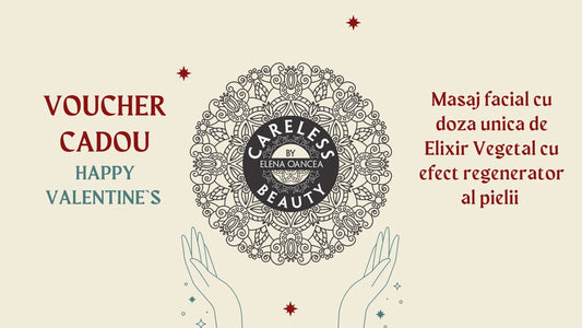Voucher cadou Happy Valentine's - Masaj facial cu doză unică de Elixir Vegetal cu efect regenerator al pielii